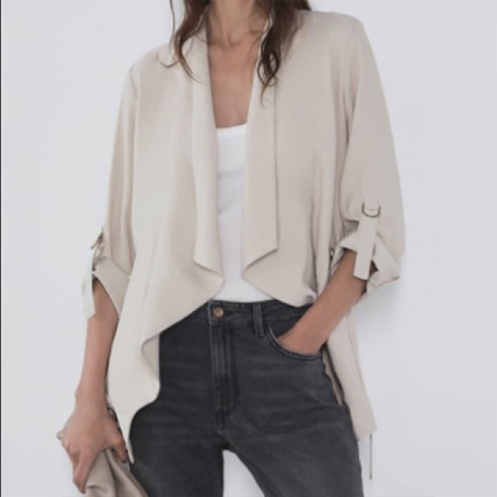 ZARA TAN FLOWY JACKET